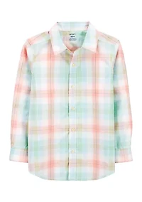 Boys 4-7 Plaid Button Down Shirt