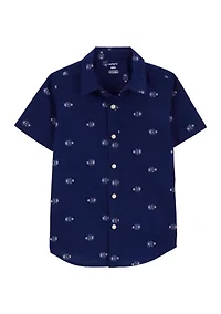 Boys 4-7 Anchor Printed Button Down Shirt