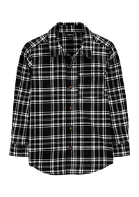 Boys 4-7 Plaid Printed Button Down Shirt
