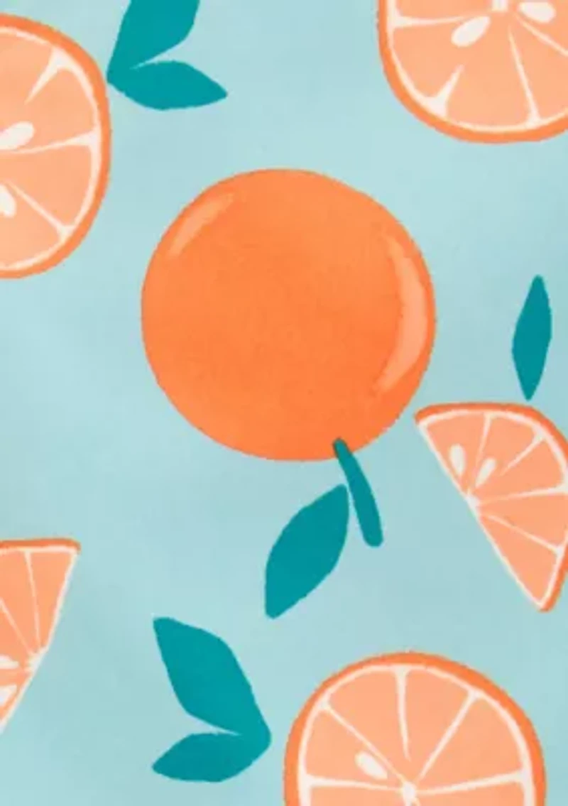 Boys 4-7 Orange Printed Swim Trunks