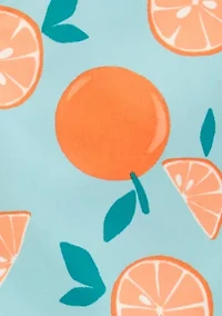 Boys 4-7 Orange Printed Swim Trunks