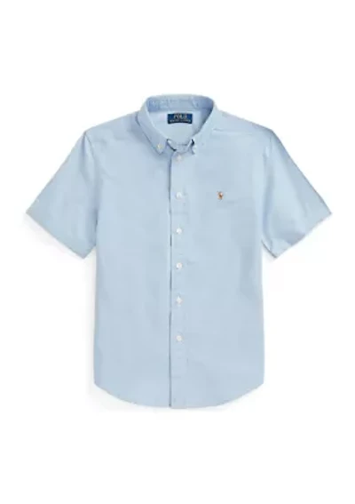 Boys 8-20 Cotton Oxford Short Sleeve Shirt