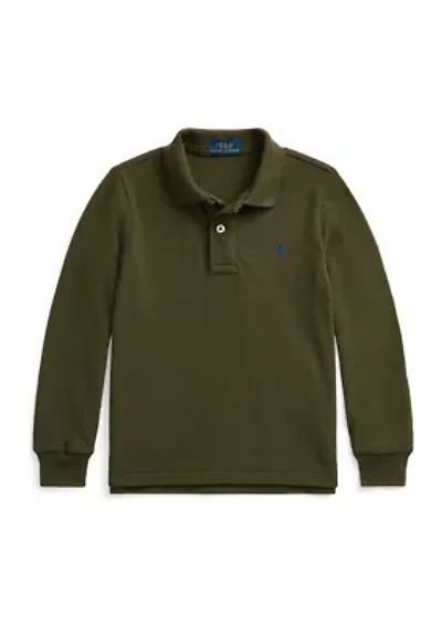 Boys 2-7 Cotton Mesh Long-Sleeve Polo Shirt