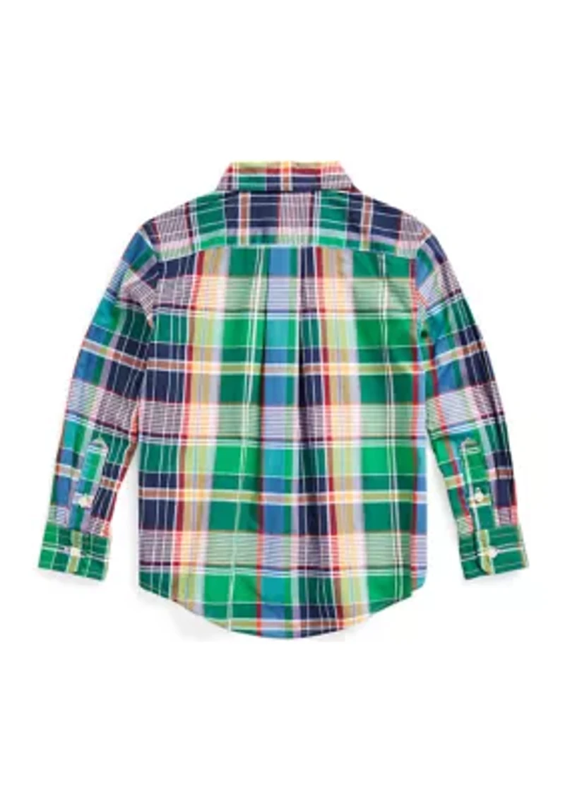 Boys 2-7 Plaid Cotton Poplin Shirt