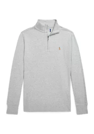 Boys 8-20 Cotton Interlock Quarter-Zip Pullover
