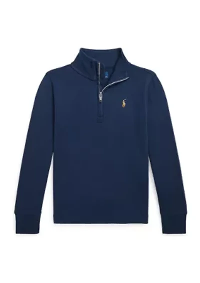Boys 2-7 Cotton Interlock Quarter-Zip Pullover