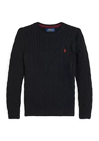 Boys 8-20 Cable Knit Cotton Sweater