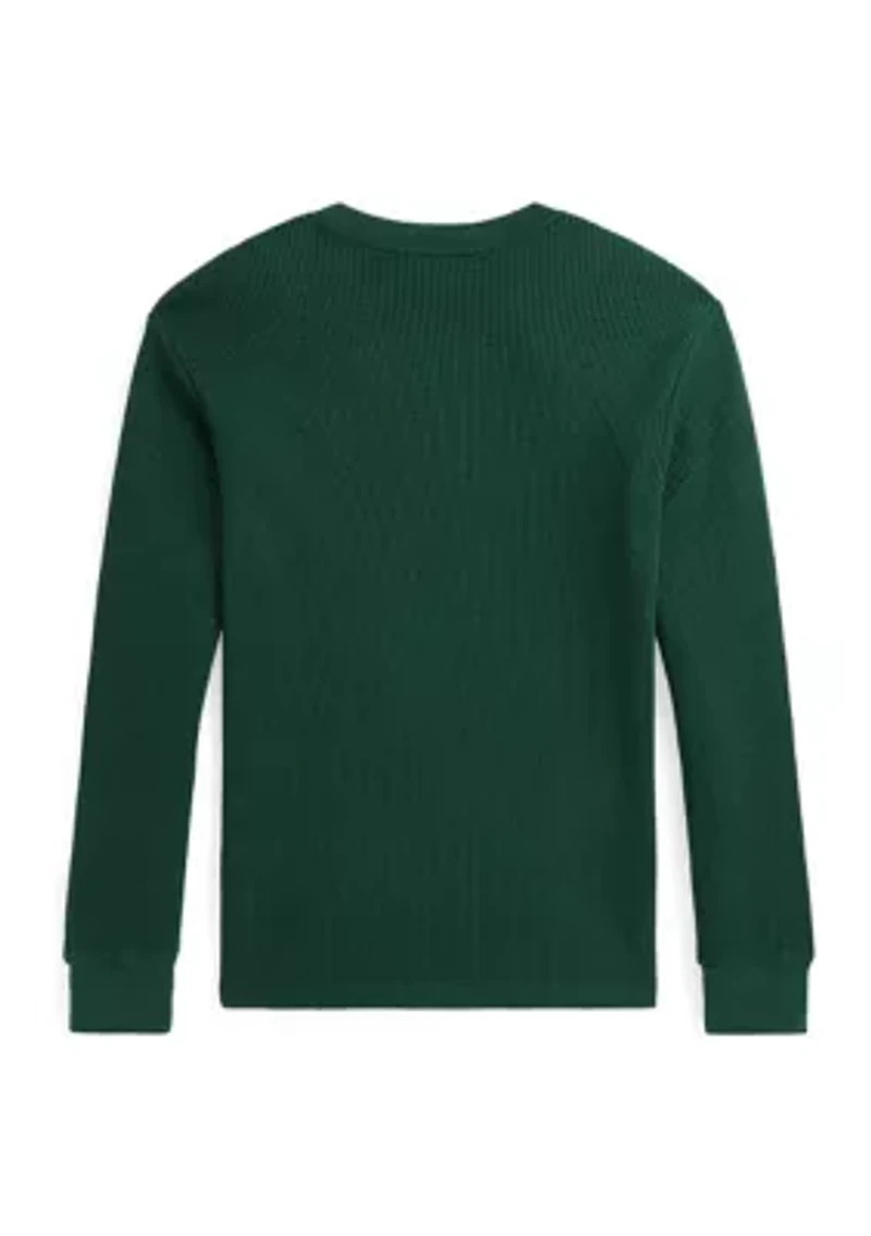Boys 4-7 Waffle Knit Cotton Long Sleeve T-Shirt
