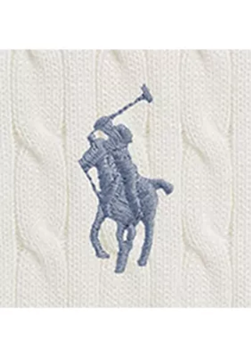 Boys 8-20 Cable-Knit Cotton Polo Sweater