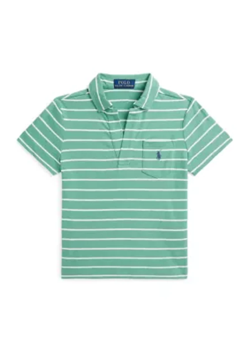 Boys - Striped Cotton-Linen Polo Shirt