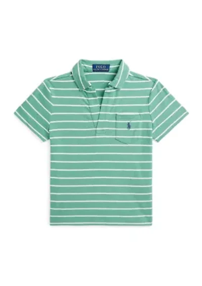Boys - Striped Cotton-Linen Polo Shirt