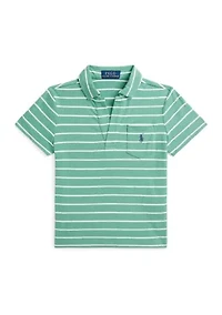 Boys - Striped Cotton-Linen Polo Shirt