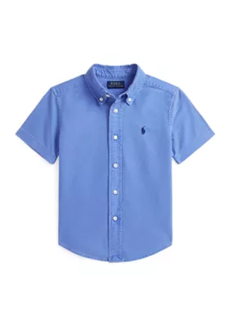 Boys 2-7 Cotton Oxford Short Sleeve Shirt