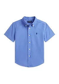 Boys 2-7 Cotton Oxford Short Sleeve Shirt
