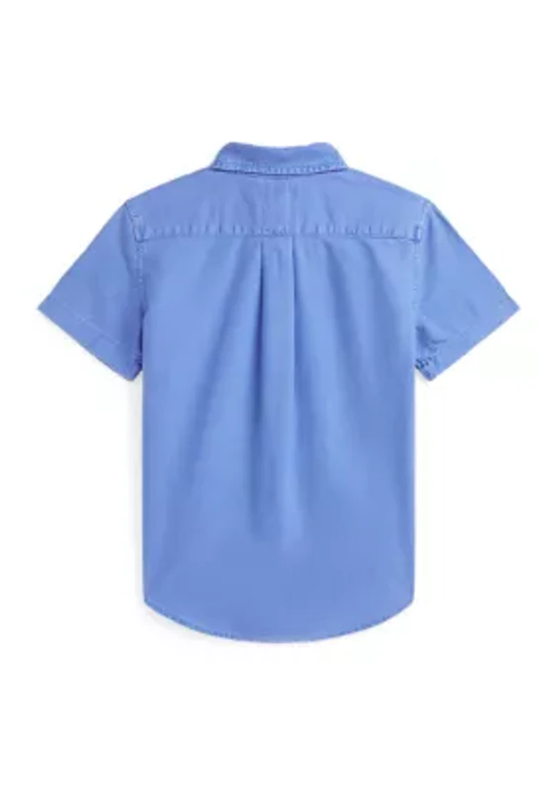 Boys 2-7 Cotton Oxford Short Sleeve Shirt