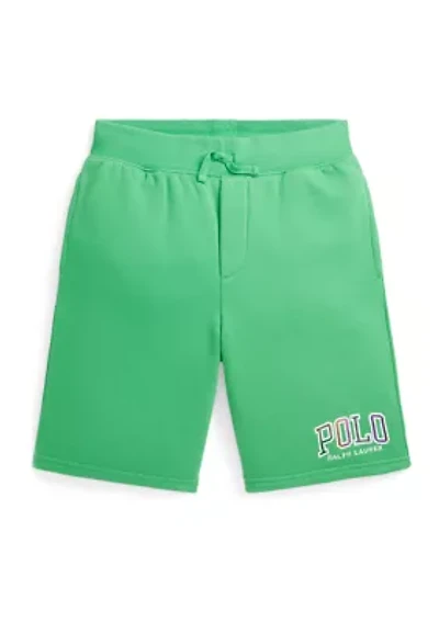 Boys 8-20 Madras Logo Fleece Shorts