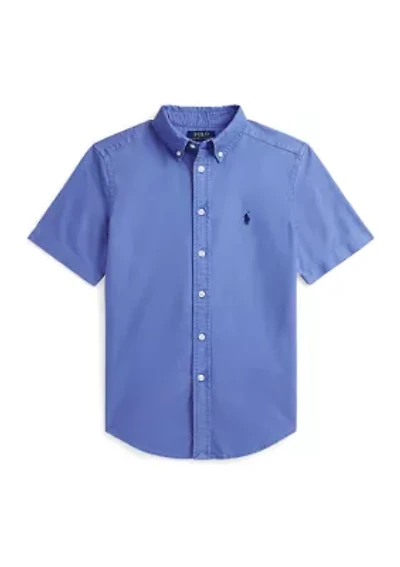 Boys 8-20 Cotton Oxford Short Sleeve Shirt