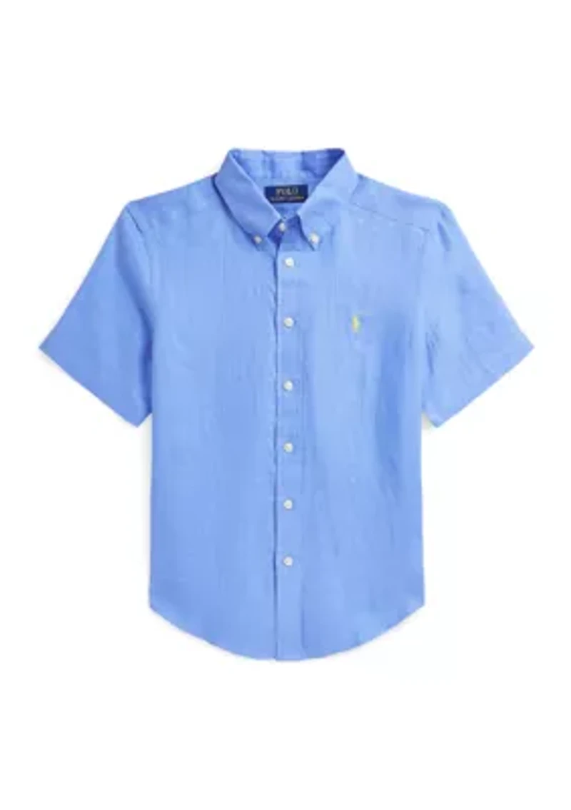 Boys 8-20 Linen Short Sleeve Shirt