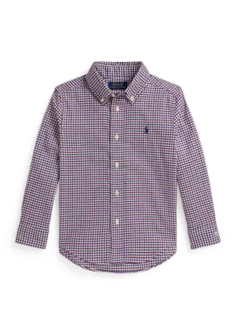 Boys 2-7 Gingham Performance Canvas Shirt