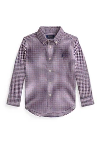 Boys 2-7 Gingham Performance Canvas Shirt