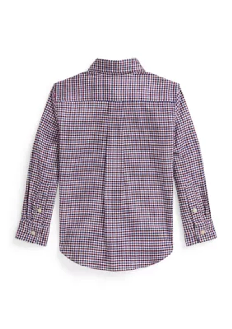 Boys 2-7 Gingham Performance Canvas Shirt
