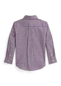 Boys 2-7 Gingham Performance Canvas Shirt