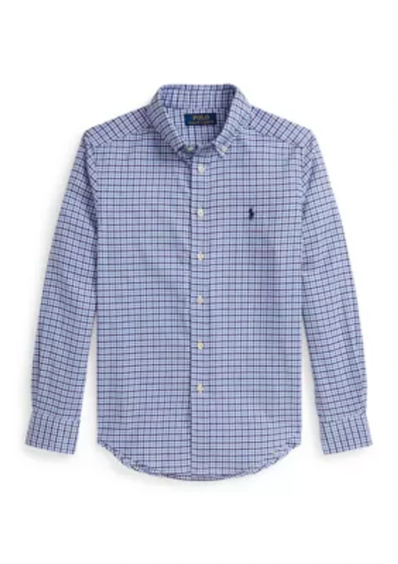 Boys 8-20 Gingham Performance Canvas Shirt