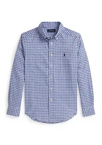 Boys 8-20 Gingham Performance Canvas Shirt