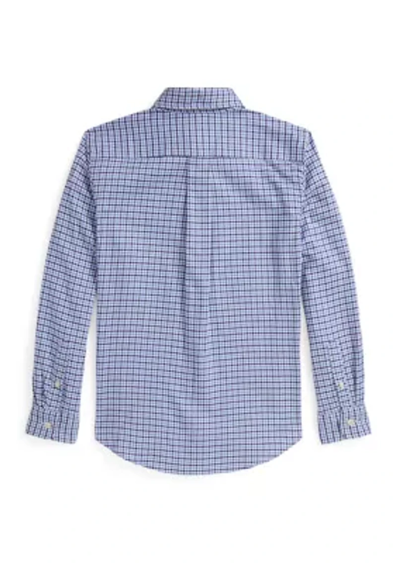 Boys 8-20 Gingham Performance Canvas Shirt