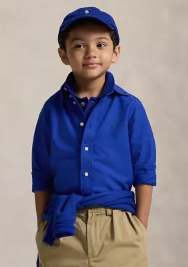 Boys 2-7 Garment-Dyed Cotton Oxford Shirt