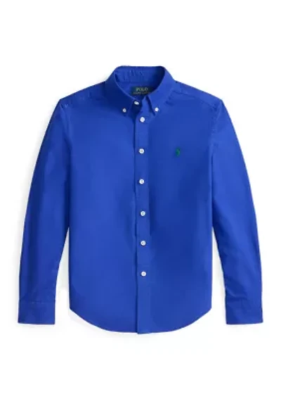 Boys 8-20 Garment-Dyed Cotton Oxford Shirt