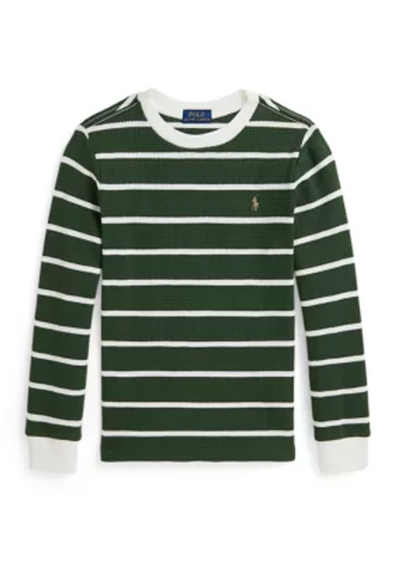 Boys 2-7 Striped Waffle Cotton Long-Sleeve T-Shirt