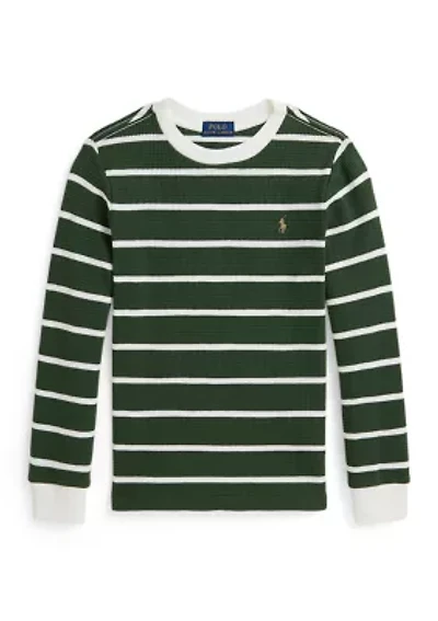 Boys 2-7 Striped Waffle Cotton Long-Sleeve T-Shirt
