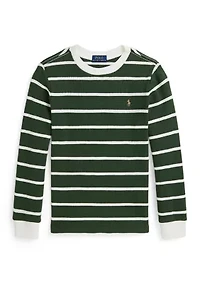 Boys 2-7 Striped Waffle Cotton Long-Sleeve T-Shirt
