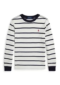 Boys 2-7 Striped Waffle Cotton Long-Sleeve T-Shirt