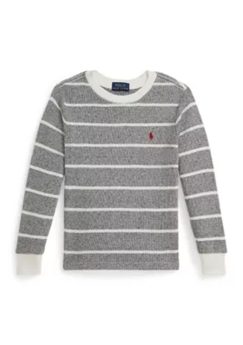 Boys 2-7 Striped Waffle Cotton Long-Sleeve T-Shirt