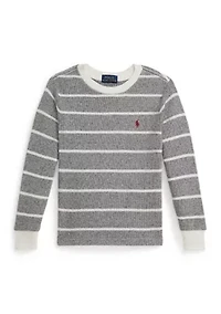 Boys 2-7 Striped Waffle Cotton Long-Sleeve T-Shirt