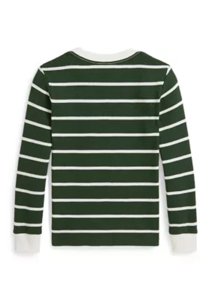 Boys 2-7 Striped Waffle Cotton Long-Sleeve T-Shirt