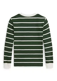 Boys 2-7 Striped Waffle Cotton Long-Sleeve T-Shirt