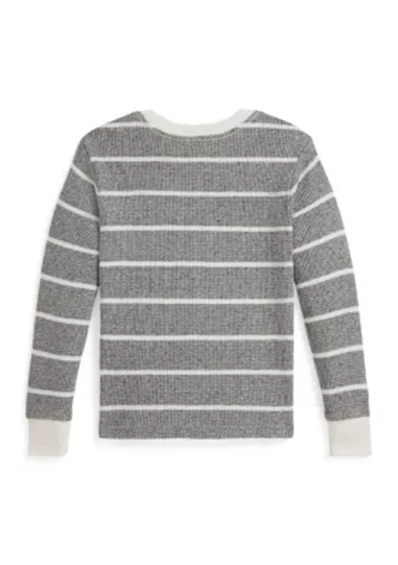 Boys 2-7 Striped Waffle Cotton Long-Sleeve T-Shirt