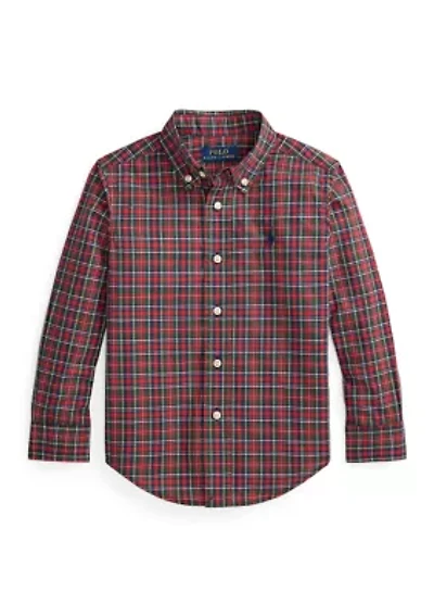 Boys 2-7 Plaid Cotton Poplin Shirt