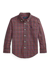 Boys 2-7 Plaid Cotton Poplin Shirt