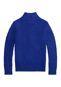Boys 8-20 Cable Knit Cotton 1/4 Zip Sweater