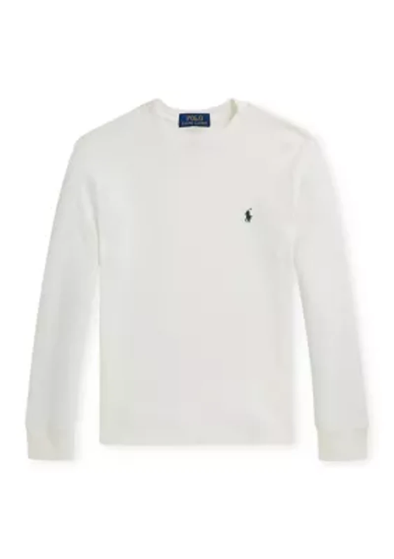 Boys 8-20 Waffle-Knit Cotton Long-Sleeve Tee