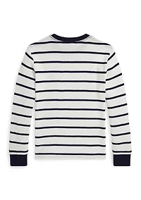 Boys 8-20 Striped Waffle Cotton Long-Sleeve T-shirt
