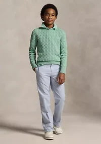 Boys 8-20 Cable-Knit Cotton Sweater