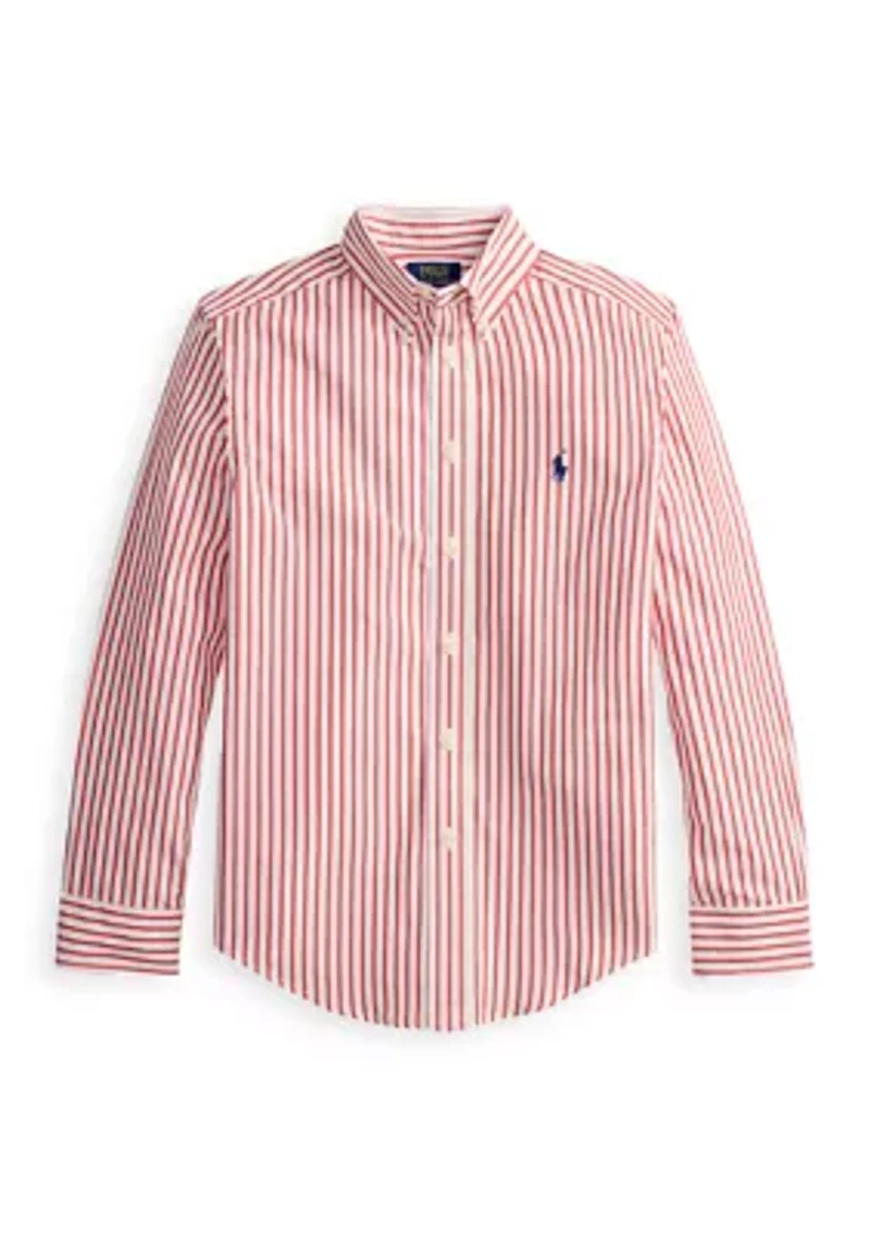 Boys 8-20 Plaid Cotton Poplin Shirt