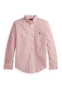 Boys 8-20 Plaid Cotton Poplin Shirt