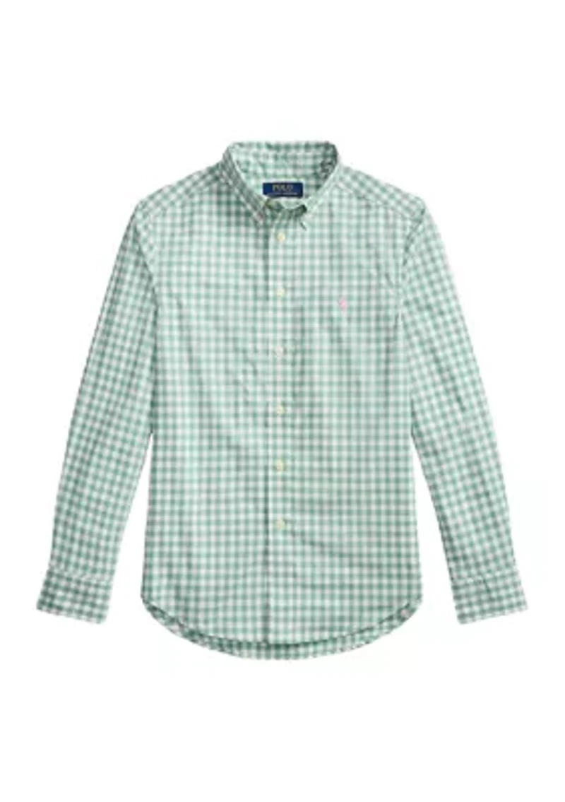 Boys 8-20 Plaid Cotton Poplin Shirt
