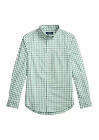 Boys 8-20 Plaid Cotton Poplin Shirt